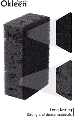 Black Scrub Sponges. Made in Europe. 9 Pack, 4.3x2.8x1.4 inches. Heavy Duty and Non Scratch Fiber. Kitchen Sponges Pack with No Smell. for Dishes and Household Washing - Image 3
