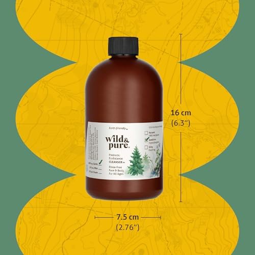 Wild & Pure Sensitive Skin Body Wash Refill (18oz) for Foamers/Spray | Cleanser, Deodorizer, Moisturizer for Face, Hands, Body | pH-Balanced, Microbiome-Friendly | EcoBalance Refillable Skincare - Image 4