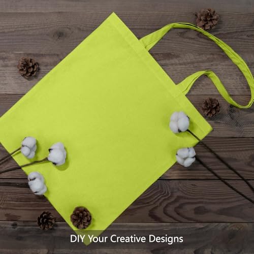 TOPDesign 24-Pack Economical 16"x15" Apple Green Cotton Tote Bag, Lightweight Medium Reusable Grocery Shopping Cloth Bags, Suitable for DIY, Advertising, Promotion, Gift, Activity - Image 2