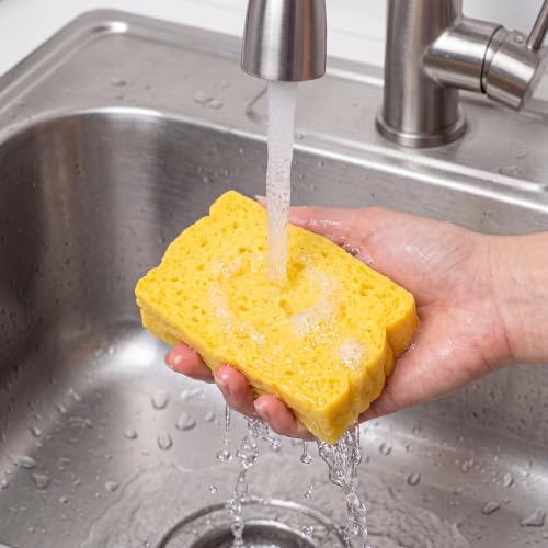 Norpro 1094 Natural Pop-Up Cleaning Sponges, 12-Pack, Compostable, Dishwasher Safe, 4x3in Wet Size, Made in USA - Image 4