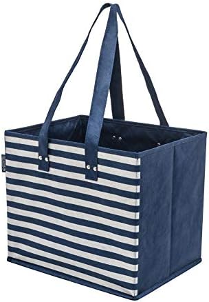 PLANET E Reusable Grocery Shopping Bags with Reinforced Bottoms: Colourful Collapsible Multipurpose Heavy Duty Daily Utility Bag (Pack of 3) - Image 3