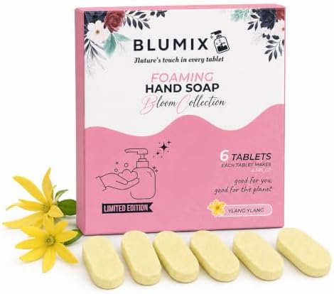 Foaming Hand Soap Refill Tablets, Concentrated Hand Soap Tablets, Just Add Warm Water, For Reusable Foaming Soap Dispensers (6 Count, Ylang Ylang, Refill Only) by Blumix