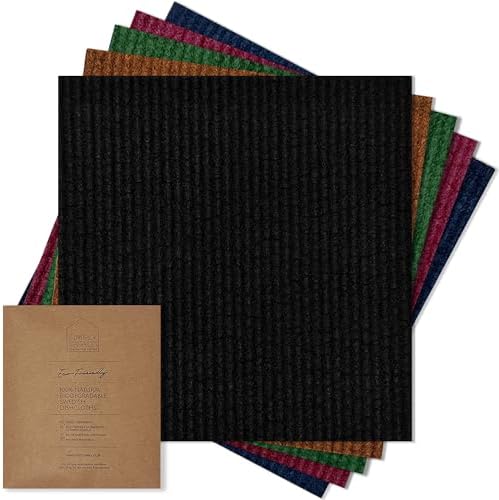 Hand‑Dyed 5‑Pack Swedish Dishcloths – Reusable, Biodegradable Cloths, Super‑Absorbent Dual‑Texture, Plastic‑Free Packaging, Made in Sweden by SIMPLYCASA