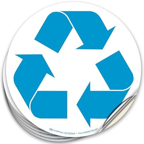 iSYFIX Recycle Sticker for Trash Can, 6 Pack, 5 inch by iSYFIXPremiumLetterNumberSigns