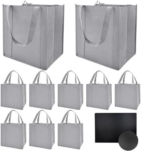 10 pack Reusable Grocery Bags,Thick Bottom-Shopping Bag for Groceries by HORYGReusableGroceryBags