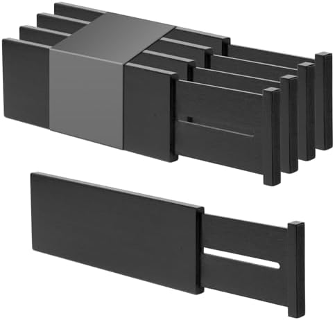 Utoplike Dresser Drawer Dividers, 4" High Black Drawer Organizers Clothes by Utoplike