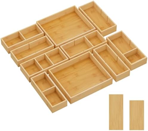 Lifewit Drawer Organizers 10 Pack(22 Grid) with 12 Inserts by Lifewit