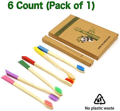 Virgin Forest Bamboo Toothbrushes 6pk, Charcoal Bristles BPA Free - Image 2