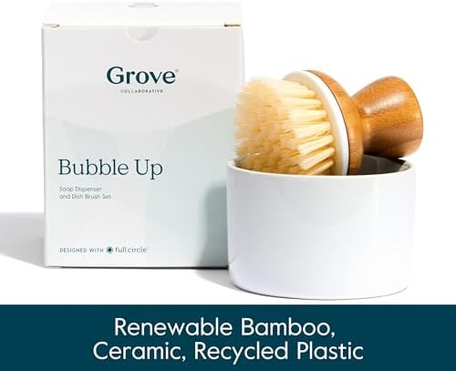 Grove Co. Bubble-Up Dish Brush Refills (2 Count) and Soap Dispenser - Image 7