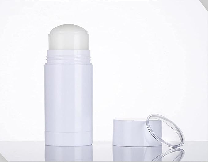 10 Pcs 75ml 2.5 OZ Empty Round Deodorant Containers Twist Up Filling Stick Deodorant Container Plastic Deodorant Bottles Lip Balm Tube Refillable DIY Cosmetic Chapstick Lipstick Tube(White)