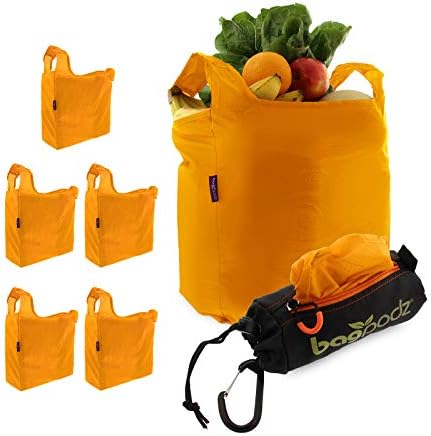 Reusable Grocery Bags, Foldable Shopping Bags in Pod, 5 Pack by bagpodz
