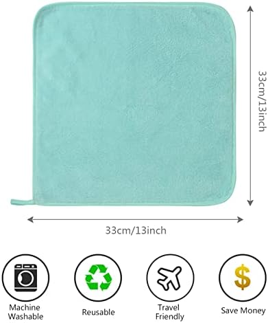 SINLAND Absorbent Coral Velvet Washcloth Ultra Soft Microfiber Face Towels 12 x 12 inch Multi-Purpose Face Cloths for Household and Sport - Image 2