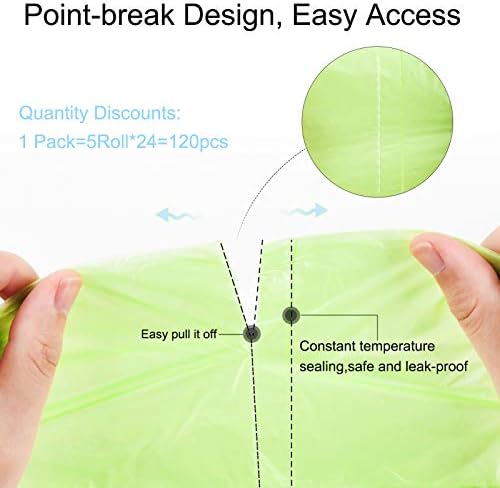 Trash bags 1.3 gallon Biodegradable: Aievrgad Garbage bags for tall kitchen trash can liner, 120 count,Unscented, Heavy Duty, Thickened, for food/kitchen waste or Graden,green 5L - Image 6