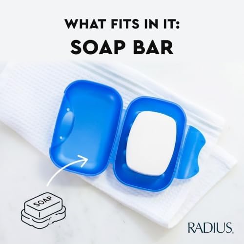 RADIUS Travel Case Value Pack, 3 Count (Toothbrush, Razor, Soap), BPA-Free Recycled Plastic, Portable for Bathroom, School, Home, Camping - Periwinkle Blue - Image 6