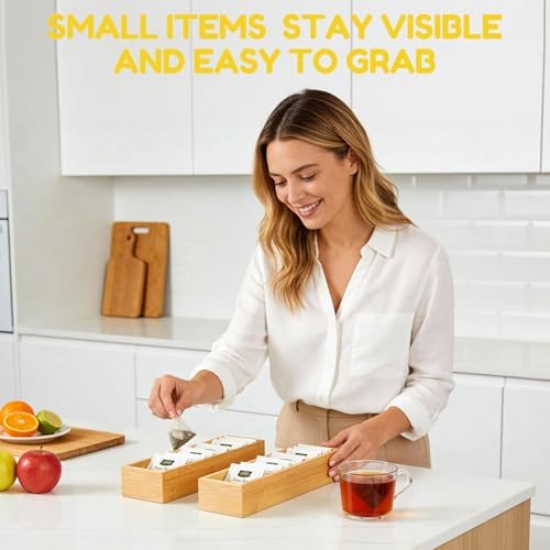 lilLittle Bamboo Drawer Organizer, 8 Pcs Multi Purpose Drawer Organizer Set - Image 7