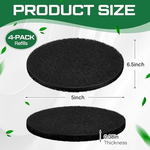 Pangda 4 Pack Oval-Shaped Charcoal Filters for Compost Bucket Countertop Bin Pails in Indoor, Activated Charcoal Filter Dimensions Approx 6-1/2 x 5 Inches 3/8 Inch Thick - Image 2