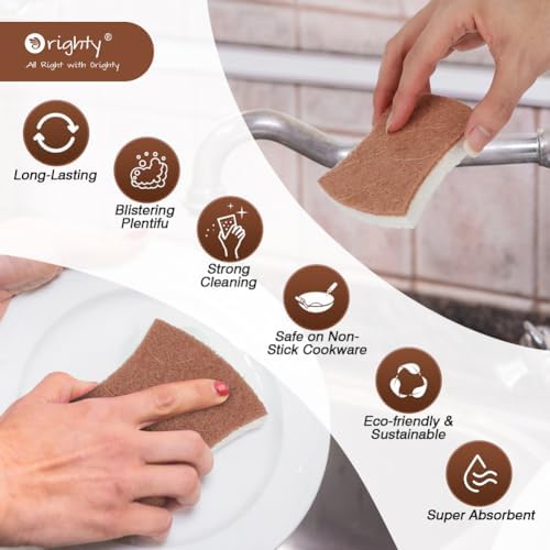Orighty Non-Scratch Scrub Sponge, 24-Pack Sponges Kitchen Cleaning Sponges - Image 4