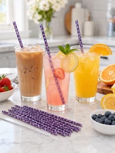 10 Pcs Reusable Leopard Straws Drinking Straw with Cleaning Brush - Image 6