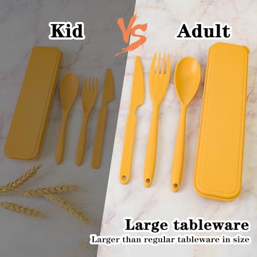 Zoyiancy 4 Sets Large Utensils Set with Case, Reusable Travel Cutlery Set - Image 2