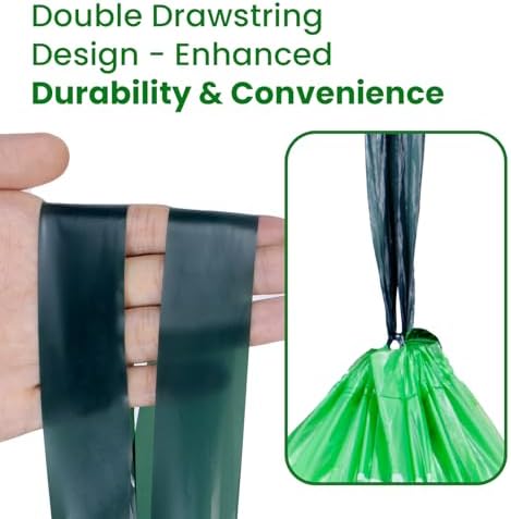 3 Gallon Compostable Trash Bags Drawstring, Heavy Duty Extra Thick 0.9 Mil, 45 Bags, Fits 2.6, 3, 4, 5 Gallon Countertop Bin Kitchen Food Scrap Waste Bag, ASTM D6400 - Image 6