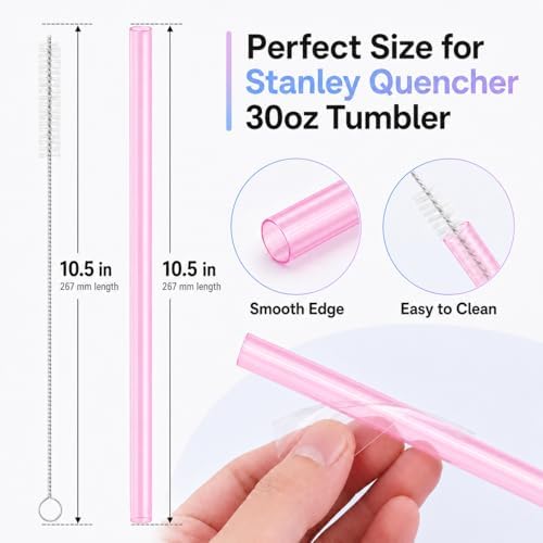 Joshey Replacement Straws for Stanley Quencher 30oz Tumbler, 6 Pack - Image 2