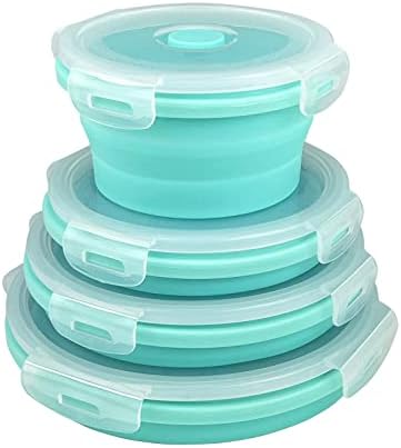 Guyuyii Collapsible Bowls with Lids 4 PC Food-Grade Silicone BPA-Free by Guyuyii