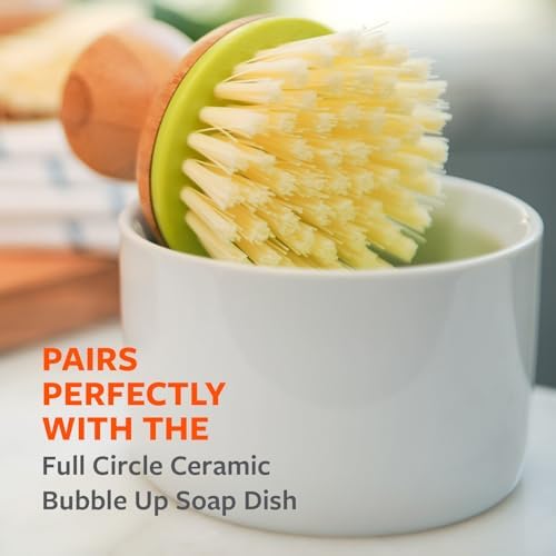 Full Circle Bubbly Palm Brush, Dish Scrub Brush for Nonstick, Green - Image 5