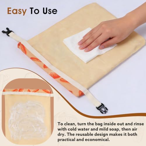 2 Pack Premium Beeswax Bread Bags for Sourdough Homemade Bread, XL Cotton Lining Sourdough Reusable Natural Organic Beeswax Bread Storage Bag, Keep Fresh and Upgraded Portable-17 x 12.6 Inches - Image 6