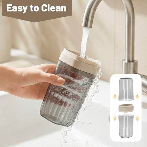Large Enclosed Toothpaste and Toothbrush Travel Case with Rinse Cup - Image 4