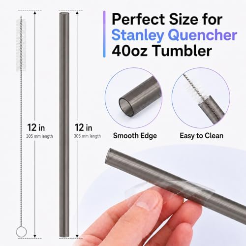 Joshey Replacement Straws for Stanley Quencher 40oz Tumbler, 6 Pack - Image 2