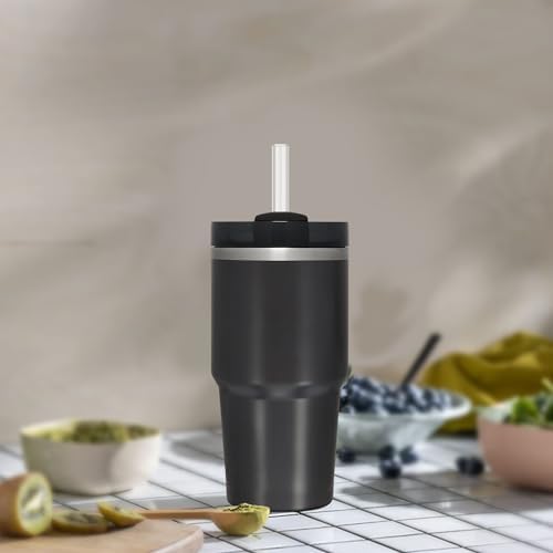 Replacement Straw Compatible with Stanley 14 oz 20 oz Cup Tumbler, 6 Pack Reusable Straw with Cleaning Brush, Plastic, Clear - Image 6