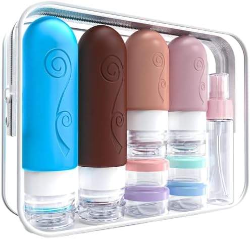 vodvob Travel Bottles Set - TSA Approved, Leak Proof, Silicone, Reusable, BPA Free - 16 Pack, 2oz 3oz by Unknown