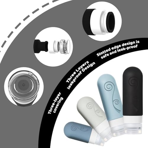 vodvob 16 Pack Travel Bottles Set for Toiletries, TSA Approved Travel Containers Leak Proof Silicone Squeezable Travel Accessories 2oz 3oz for Shampoo Conditioner Lotion Body Wash (BPA Free) (black) - Image 4