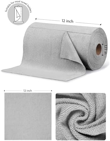 Fantasticlean Microfiber Cleaning Cloth Rolls- 675 Sheets (9 Rolls of Grey) - Image 6