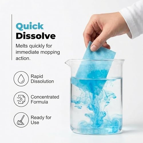 Floor Cleaning Tablets，Concentrated Soluble Dry Cleaning Sheets Multi-Effect Portable Mopping Solution for Home Tiles Hardwood Marble blue 100 Pcs - Image 3