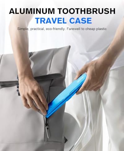 Toothbrush Case Cover for Traveling, Aluminum Toothbrush Holder for Manual Toothbrush + Mini Toothpaste, Portable Tooth Brush Storage Box for Camping Business Trip-Blue (1 Pack) - Image 4