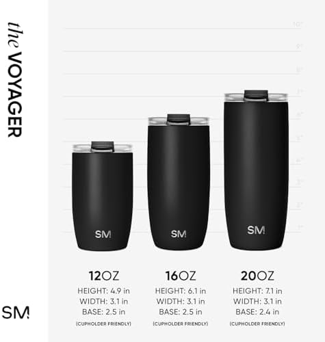 Simple Modern Travel Coffee Mug Tumbler with Flip Lid | Reusable Insulated Stainless Steel Cold Brew Iced Coffee Cup Thermos | Gifts for Women Men Him Her | Voyager Collection | 16oz | Baja - Image 7
