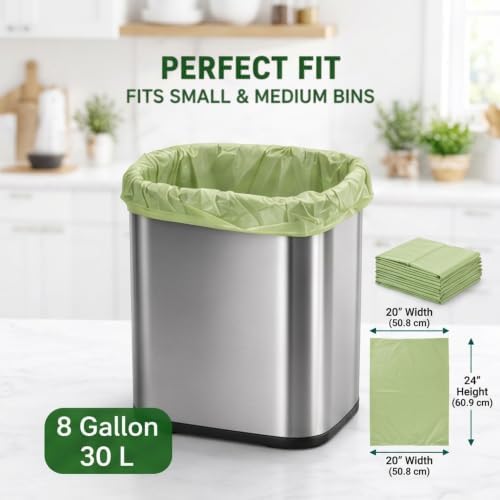 OrangeBio 8 Gallon Compostable Trash Bags, 100 Count, BPI Home Certified - Image 4