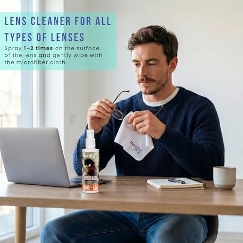 Professional Glasses Cleaner Spray Kit – 6.8 OZ (200ml) + 2 x 1 OZ (30ml) Lens Cleaner + 3 Premium Microfiber Cloths 7 x 7 in (18 x 18 cm) + Screwdriver | Eyeglass Cleaner for Glasses & Screens - Image 2