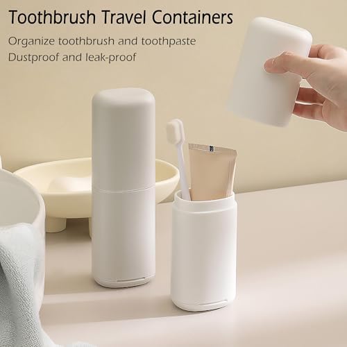 Portable Travel Toothbrush Case with Gargle Cup - Hard Shell Toothbrush Holder & Toothpaste Container, Detachable Bottom for Easy Cleaning, Matte BPA-Free Organizer for Business Trip, Camping, Gym - Image 2