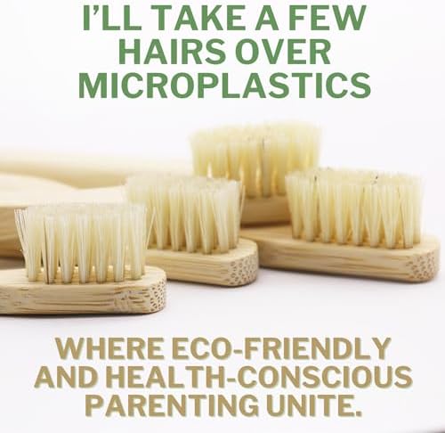 Gaia Guy Natural Bristle Bamboo Toothbrush for Kids (NO Nylon - Boar Hair ONLY) - Totally Compostable & Biodegradable Boar Bristle and Bamboo Toothbrushes - Zero Waste - 6-Pack - Image 3