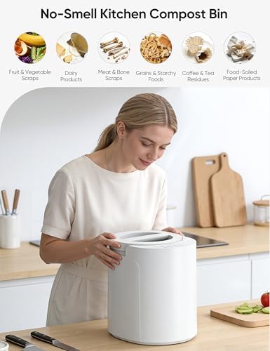 Electric Composter for Kitchen, LUBBYGIM 2.5L Smart Countertop Compost Bin - Image 2