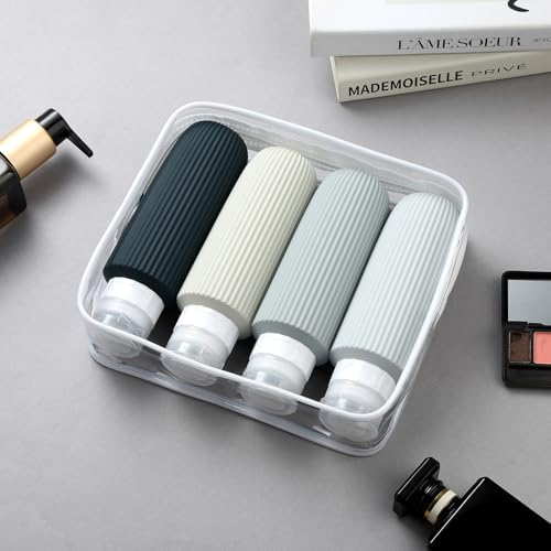 Mrsdry Travel Bottles for Toiletries, Large 6oz Travel Size Containers, BPA Free Leak Proof Tubs Refillable Liquid Accessories with Toiletry Bag for Cometic Shampoo and Lotion Soap (4 Pack) - Image 7