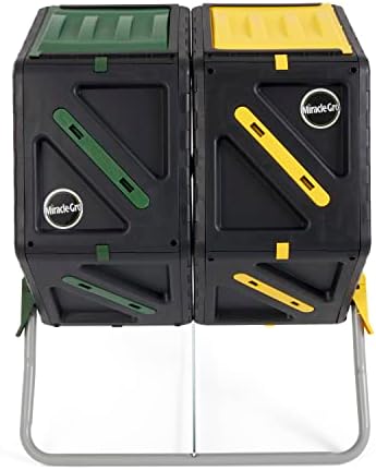 Miracle-Gro Dual Chamber Compost Tumbler – Easy-Turn, Heavy-Duty Outdoor Bin Composter with 2 Sliding Doors (2x18.5 Gal/70L - Image 2