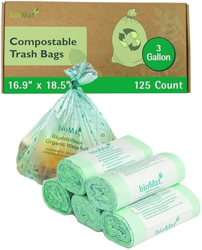 bioMat 3 Gallon Compostable Food Scrap Bags, 125 Count by VisitbioMat