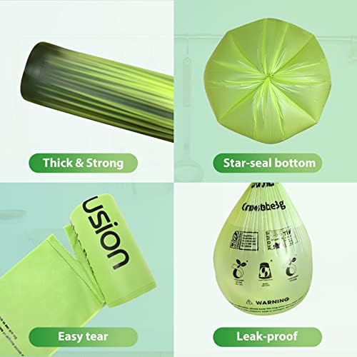 GreFusion Compostable Trash Bags 21 gallon,20 Count,Extra Thick 1.28 Mills,Fits13-25 gallon trash can, Extra Strong and thick,Compostable Lawn & Leaf Yard Waste bags,ASTM D6400,Bpi Certified - Image 4