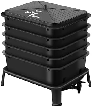 Blütezeit 5-Tray Worm Composter, 53QT Worm Compost Bin Indoor & Outdoor, Worm Farm Kit for Vermicomposting Starter, Recycling Food Waste (Black) - Image 4