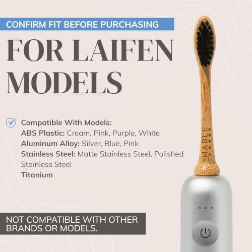Bamboo Electric Toothbrush Heads | Compatible with Laifen Electric Toothbrush | 4 Brush Heads with Soft Bristles | Plant-Based Adult Size Replacement Heads - Image 2