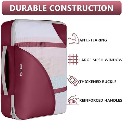 OlarHike 8 Set Packing Cubes for Travel,Gifts for Women Mom,Anti-Tearing Suitcase Organizer,with Over 1000 pcs Mesh Holes,Vacation Essentials & Accessories for Cruise Ship - Image 4