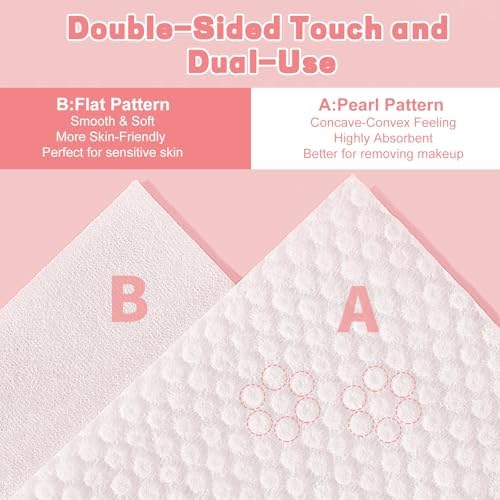 100 Count Disposable Face Towel, Ultra Soft & Thick Washcloths, Biodegradable Facial Towels for Sensitive Skin, Makeup Remover Dry Wipes, Lint-Free Towelettes for Cleansing (2 Pack) - Image 2